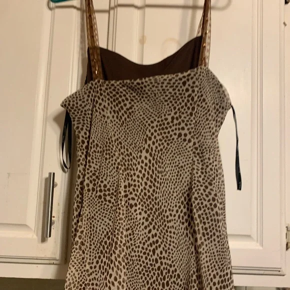 Chiffon Lined Leopard Dress evening cocktail party dress womens - Picture 11 of 12